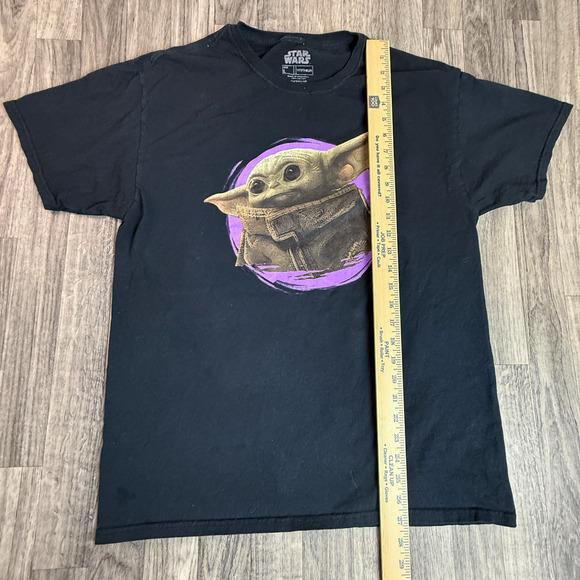 Star Wars Mandalorian Grogu Baby Yoda T-Shirt Black L Fifth Sun 100% Cotton Tee - Picture 5 of 5